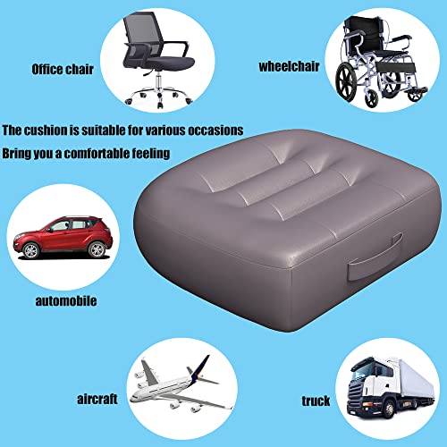 YITONGXXSUN Adult Booster Seat Cushion/Car Cushions for ShortPeople/Effectively Increase The Field of View by 12cm/4.7in,Back Fatigue Relief Chair Cushion Angle Lift Big Cushion/Grey