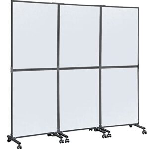 VEVOR Acoustic Room Divider 72" x 66" Office Partition Panel 3 Pack Office Divider Wall Cool Gray Office Dividers Partition Wall Polyester & 45 Steel Cubicle Wall Reduce Noise and Visual Distractions