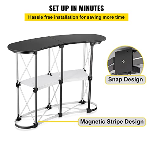 Geindus Portable Tradeshow Podium Table Display Exhibition Counter Stand Booth Fair with Wall Bags 51" X 15.7" X 38.5"