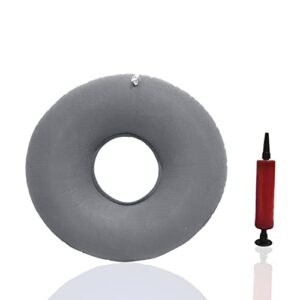 shieraily grey inflatable cushion inflatable ring cushion seat 15 inch round inflatable cushion portable cushion pillow for home office chair wheelchair car