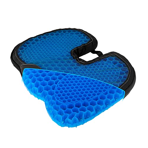 HEALTHMATE IN9115 Comfy Gel Coccyx Cushion Gel Seat Cushion for Long Sitting for Back, Sciatica and Tailbone Pain Relief, for Office Chair, Car, Wheelchair, Long Trips