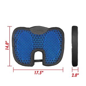 HEALTHMATE IN9115 Comfy Gel Coccyx Cushion Gel Seat Cushion for Long Sitting for Back, Sciatica and Tailbone Pain Relief, for Office Chair, Car, Wheelchair, Long Trips