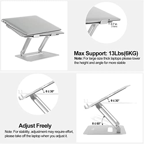 Urmust Adjustable Laptop Stand Silver+ Upgraded Version 17" Laptop Riser Silver