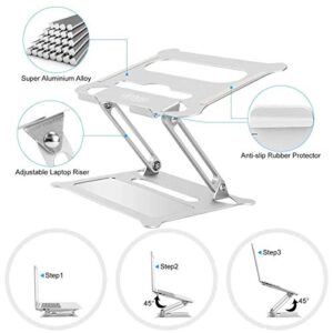 Urmust Adjustable Laptop Stand Silver+ Upgraded Version 17" Laptop Riser Silver