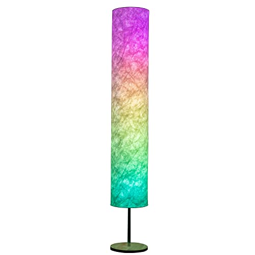 YIEONSHION Soft Light Floor Lamp, 60" Simple Design Morden Slim Warm Light 3000K LED Tyvek Fabric Shade Standing Lamp for Living Room Bedroom Game Room (L/60inch, RGB Remote)