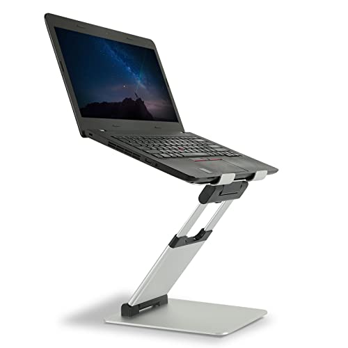 Winunite Silver Adjustable Laptop Stand for Desk Compatible with MacBook Laptops 10 15 17 inches Ergonomic Sit to Stand Portable Laptop Holder Convertor Fits for All Laptops Tablets 11-17"