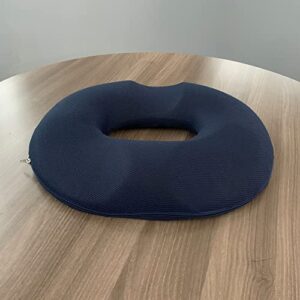 shalala donut seat cushion for office chair – ergonomic supportive hemorrhoid tailbone cushion for sciatica lower back pain relief – hard memory foam with removable cover navy for female