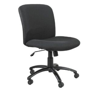 safco products uber big and tall mid back chair 3491bl, black, rated for 24/7 use, holds up to 500 lbs. (optional arms sold separately)