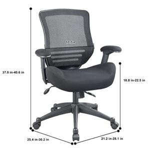 BOLISS Ergonomic Office Computer Desk Chair Height Adjusting Arm Waist Support Function-Black