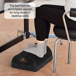 Rosy Earth Foot Rest Under The Table, Double-Layer Adjustable Height, Soft Flannel Cover High-Density Rebound Foam. Suitable for Home, Office, Travel, to Relieve Waist, Back, Fnee Pain (Black)