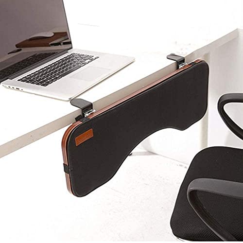 FUZADEL Ergonomic Desk Extender Clamp On Desk Extension Forearm Arm Rest Office Adjustable Mouse and Keyboard Tray Tilted Table Mount Armrest Shelf Stand Computer Elbow Arm Support Pad Under Desk