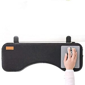 FUZADEL Ergonomic Desk Extender Clamp On Desk Extension Forearm Arm Rest Office Adjustable Mouse and Keyboard Tray Tilted Table Mount Armrest Shelf Stand Computer Elbow Arm Support Pad Under Desk