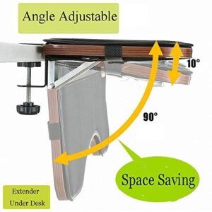 FUZADEL Ergonomic Desk Extender Clamp On Desk Extension Forearm Arm Rest Office Adjustable Mouse and Keyboard Tray Tilted Table Mount Armrest Shelf Stand Computer Elbow Arm Support Pad Under Desk