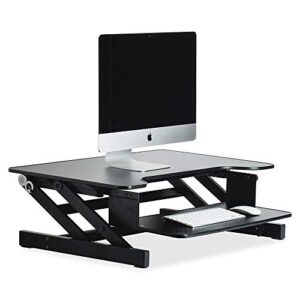 lorell sit-to-stand monitor riser, black