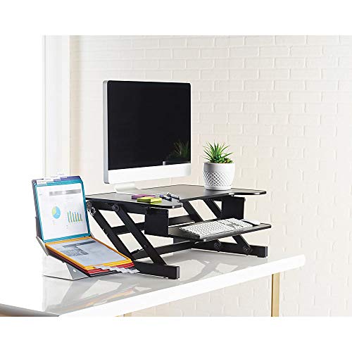 Lorell Sit-to-Stand monitor riser, black