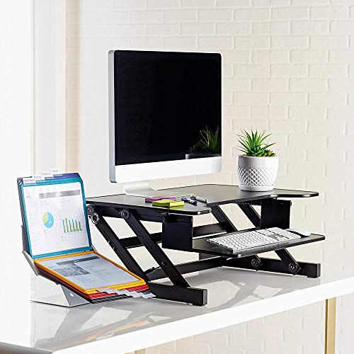 Lorell Sit-to-Stand monitor riser, black