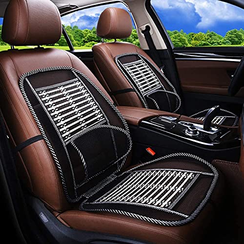 HACORO Ergonomic Bamboo Car Seat Pad, Mesh Lumbar Support Chair Back Support with Elastic Strap Back Rest for Office Chair/Car Seat/Back Pain Relief