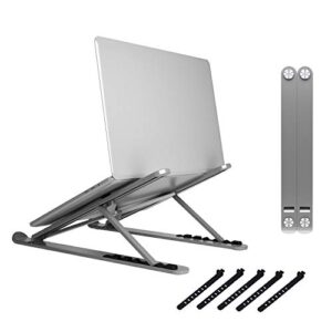 zylpha portable laptop stand for 10 inch to 17.3 inch laptops, universal adjustable laptop stand, foldable & compact laptop stand for traveling with non-slip technology (grey)