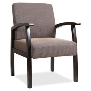 Lorell Chair, 23.5D x 22.3W x 9H in, Taupe/Espresso Frame