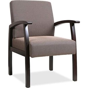 lorell chair, 23.5d x 22.3w x 9h in, taupe/espresso frame