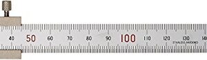 Shinwa Ruler Straight Silver With Stopper 150mm 15cm 76751 from JAPAN