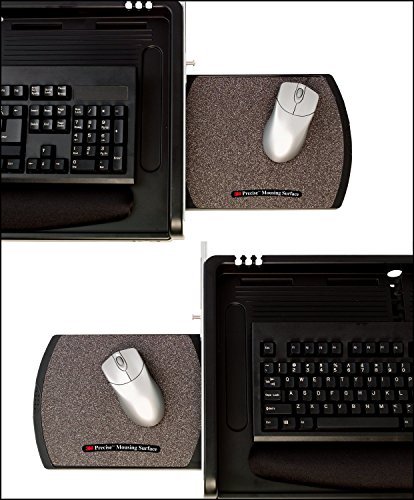 3M Adjustable Under-Desk Keyboard Drawer, Three Height Settings, Wide Tray with Gel Wrist Rest Accomodates Most Keyboards, Slide Out Mouse Platform with Precise Mouse Pad, Black (KD45)