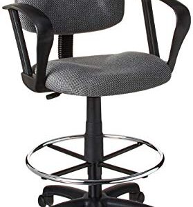 Boss Office Products B1617-GY Ergonomic Works Drafting Chair with Loop Arms in Grey