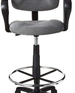 Boss Office Products B1617-GY Ergonomic Works Drafting Chair with Loop Arms in Grey