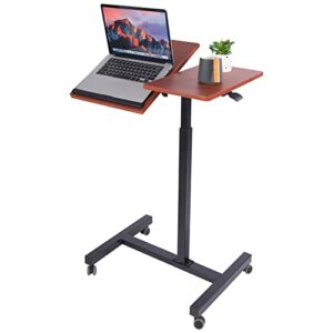 ALUPOM Rolling Laptop Stand Desk,Height & Angle Adjustable Mobile Table Workstation with Locking Wheels for Office Home Couch, 24.8"(L) x17(W)
