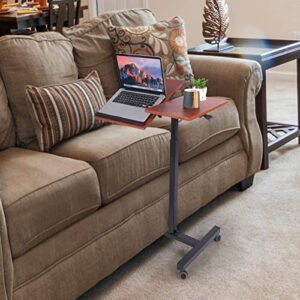 ALUPOM Rolling Laptop Stand Desk,Height & Angle Adjustable Mobile Table Workstation with Locking Wheels for Office Home Couch, 24.8"(L) x17(W)