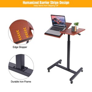 ALUPOM Rolling Laptop Stand Desk,Height & Angle Adjustable Mobile Table Workstation with Locking Wheels for Office Home Couch, 24.8"(L) x17(W)