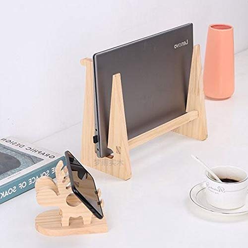 Laptop Stand Wood, Small elk Solid Wood Phone Holder, Vertical Heightening Stand,11-14inch Compatible with Apple MacBook Air Mac Pro and iPad Pro, HP, DELL, Acer, Toshiba, Surface, Lenovo etc