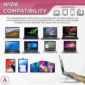 ABravo Laptop Stand, 7 Angles Adjustable, Foldable Stand, Ergonomic Laptop Riser, Ventilated Cooling Anti-Slip Compatible for Laptop (Pink)