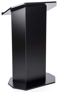 displays2go floor podium with reading surface – black (olilctopbbk)