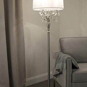 OK Lighting OK-5109F OK-5109f Crystal Silver Floor Lamp, 17" x 17" x 62"