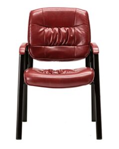 btexpert leather office executive waiting room guest reception side conference chair, burgundy, 1