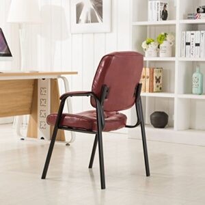 BTEXPERT Leather Office Executive Waiting Room Guest Reception Side Conference Chair, Burgundy, 1