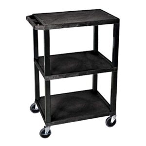 luxor wt34s 3 shelves tuffy utility cart – black