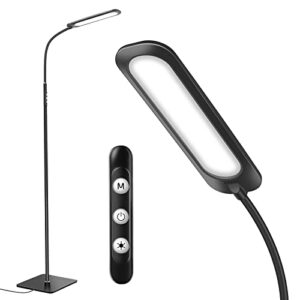 anerbili led floor lamp, floor lamp for bedroom with bright 16w, color temperature and 3 brightness adjustment 3000-6500k, touch control reading floor lamps