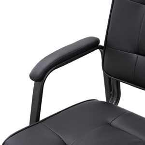 Naomi Home Mindy Office Guest Chair Set of 2, Heavy Duty Leather Executive Waiting Room Chairs, Lobby Reception Chairs with Padded Arm Rest, Conference Room Chairs Set of 2 - Black