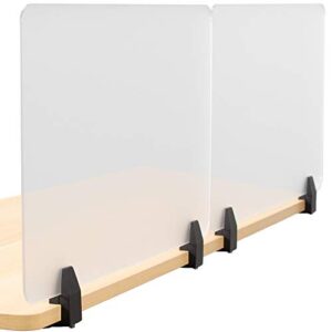 vivo dual frosted plexiglass 30 x 18 inch clamp-on desk privacy panels, acrylic cubicle desk dividers, office partitions, pack of 2, pp-2-g060c