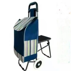 Cart with Seat Multi Function Trolley (Size: 22" * 12" * 8") for Shopping Travelling Casual Fishing