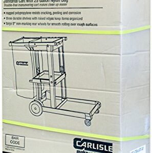 Carlisle FoodService Products Plastic Short Platform Janitorial Cart, 300 lbs Capacity, 45" x 19" x 39", Gray