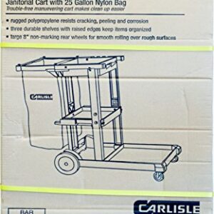 Carlisle FoodService Products Plastic Short Platform Janitorial Cart, 300 lbs Capacity, 45" x 19" x 39", Gray