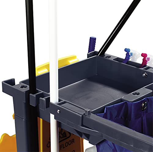 Carlisle FoodService Products Plastic Short Platform Janitorial Cart, 300 lbs Capacity, 45" x 19" x 39", Gray