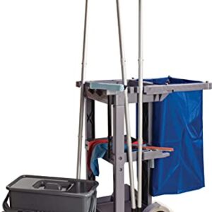 Carlisle FoodService Products Plastic Short Platform Janitorial Cart, 300 lbs Capacity, 45" x 19" x 39", Gray