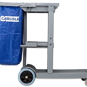 Carlisle FoodService Products Plastic Short Platform Janitorial Cart, 300 lbs Capacity, 45" x 19" x 39", Gray