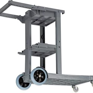 Carlisle FoodService Products Plastic Short Platform Janitorial Cart, 300 lbs Capacity, 45" x 19" x 39", Gray