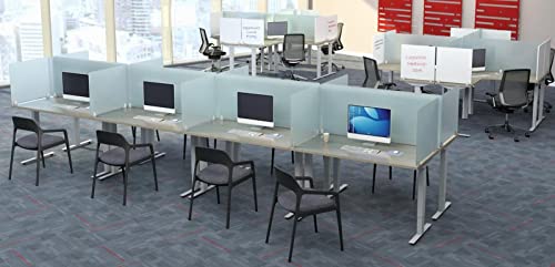 tonchean 4PCS Desk Dividers Office Partitions, Privacy Desk Panel Protective Sneeze Guard, Frosted Acrylic Plexiglass Shield with Clamps for Offices Schools Call Centers - 23.6”L X15.8”W