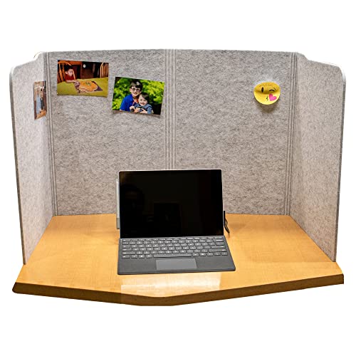 practical products Portable Acoustic Divider - Home Office freestanding - Classroom - Teaching Organizers - Desk Space countertops - Testing Centers - Sound dampening - Computer Desk (Small Grey)